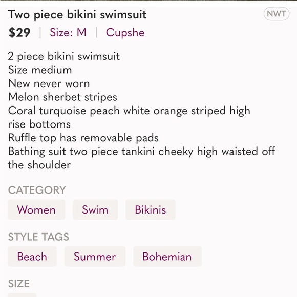 NWT Cupshe Two-Piece Bikini Swimsiut - Picture 5 of 5
